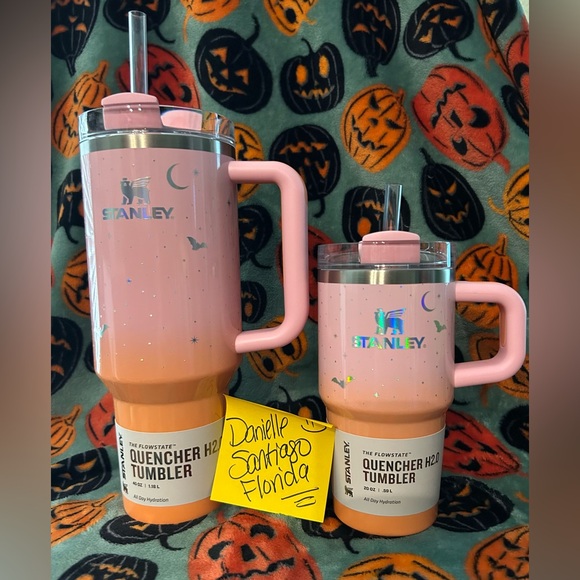 2025 Halloween Stanley Spellcast Pink 40 oz Tumbler & 20 oz with bat design NEW - Picture 1 of 16
